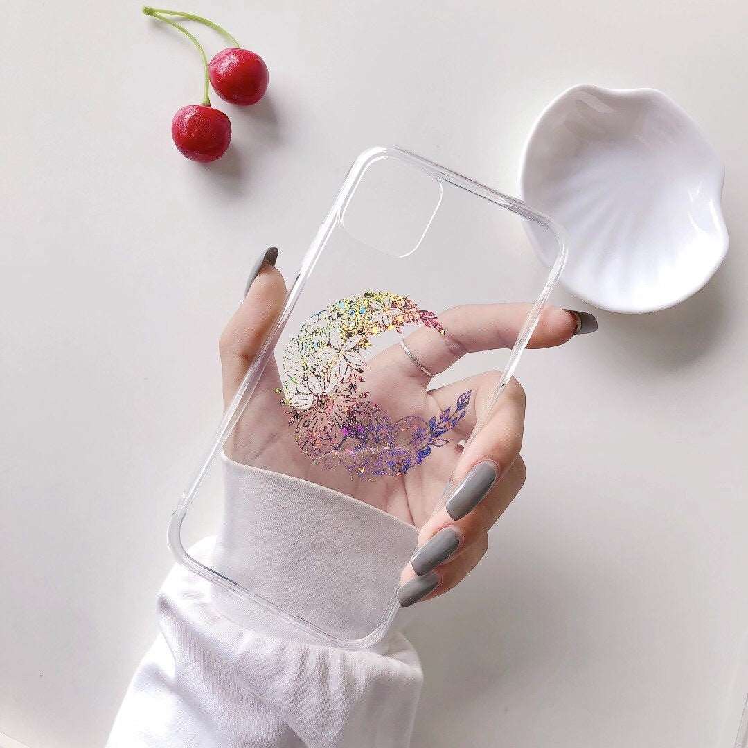 Flower Transparent Female Mobile Phone Case |