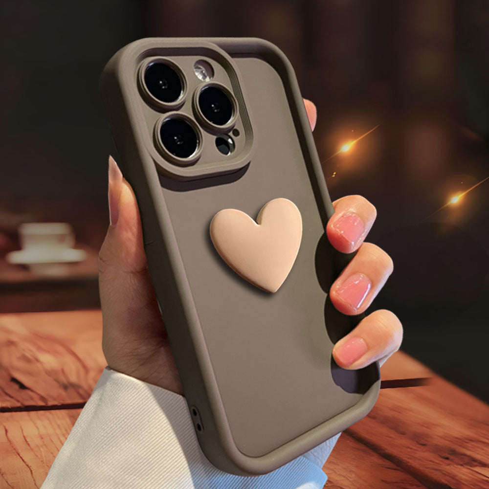 Three-dimensional Love Skin-friendly Frosted Lens All-inclusive Phone Case