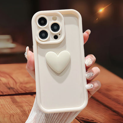 Three-dimensional Love Skin-friendly Frosted Lens All-inclusive Phone Case