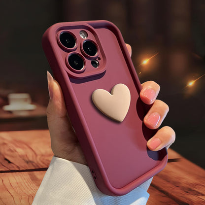 Three-dimensional Love Skin-friendly Frosted Lens All-inclusive Phone Case