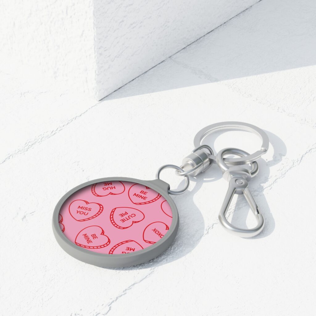 Pink keyring front