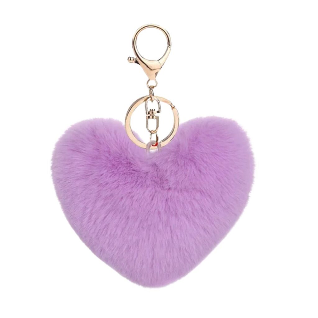 pink pom pom keyring