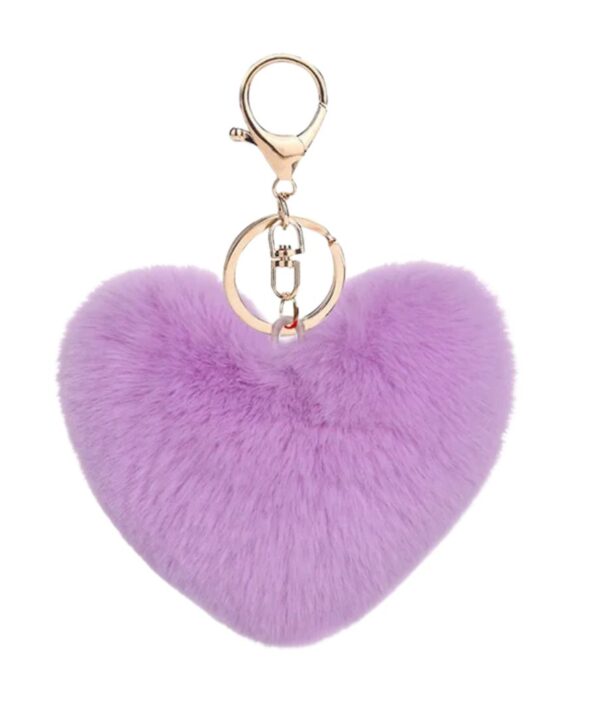 pink pom pom keyring