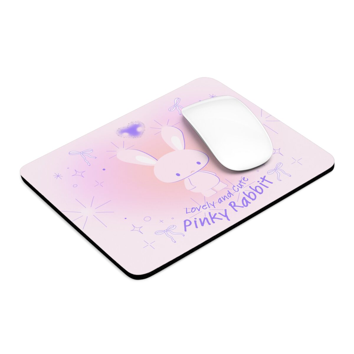 pink rabit mouse pad (rectangular)