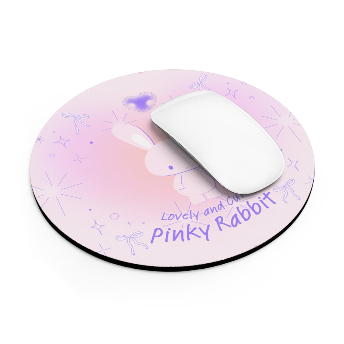 pink rabit mouse pad rounded